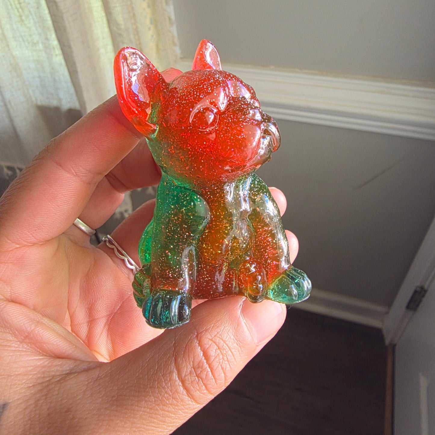 Overpour French bulldog figurine