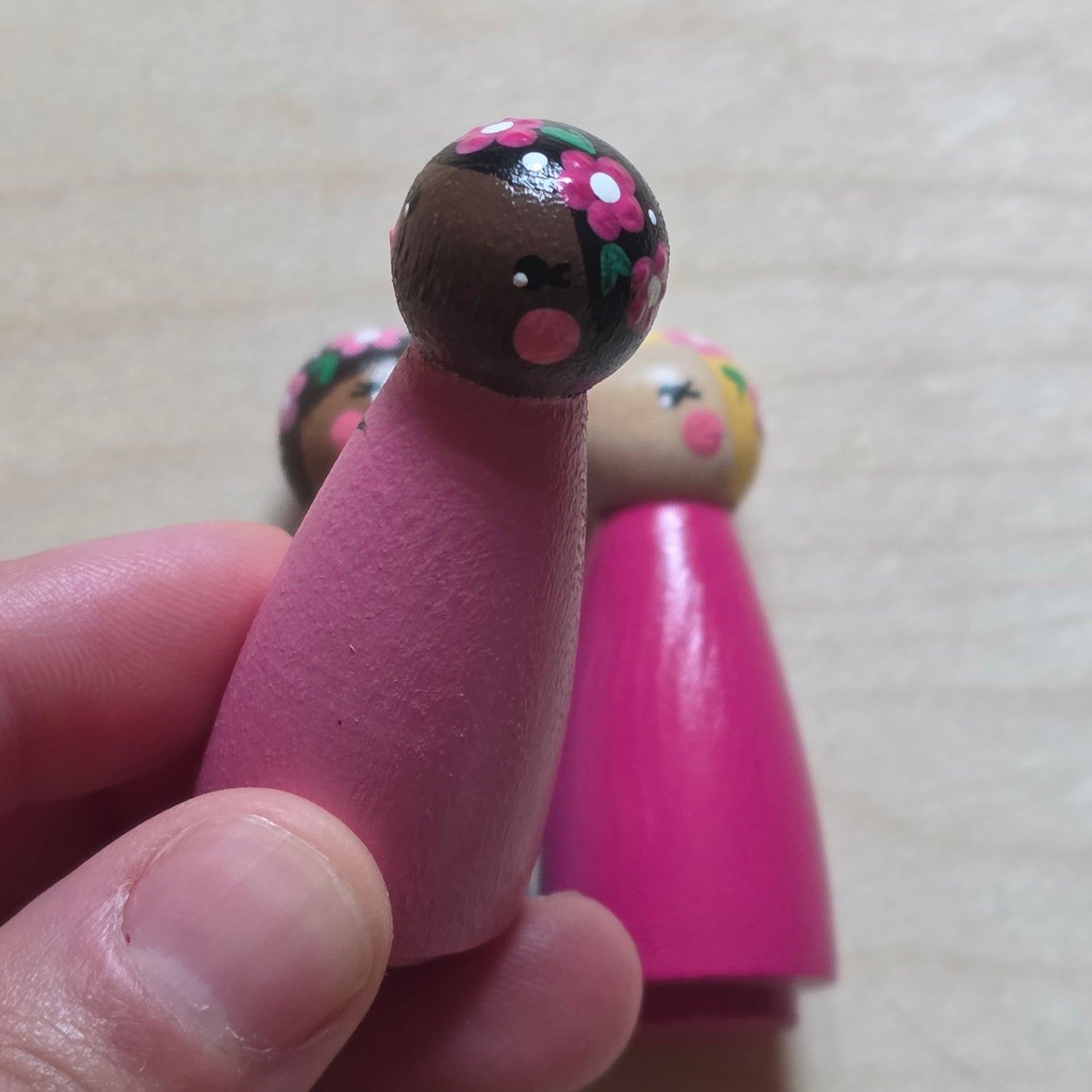 Flower girl peg dolls (3)