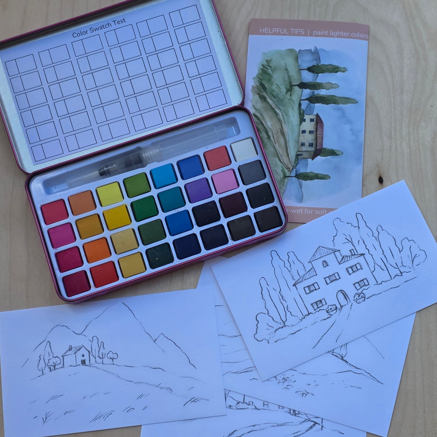 Italian Fields watercolor kit