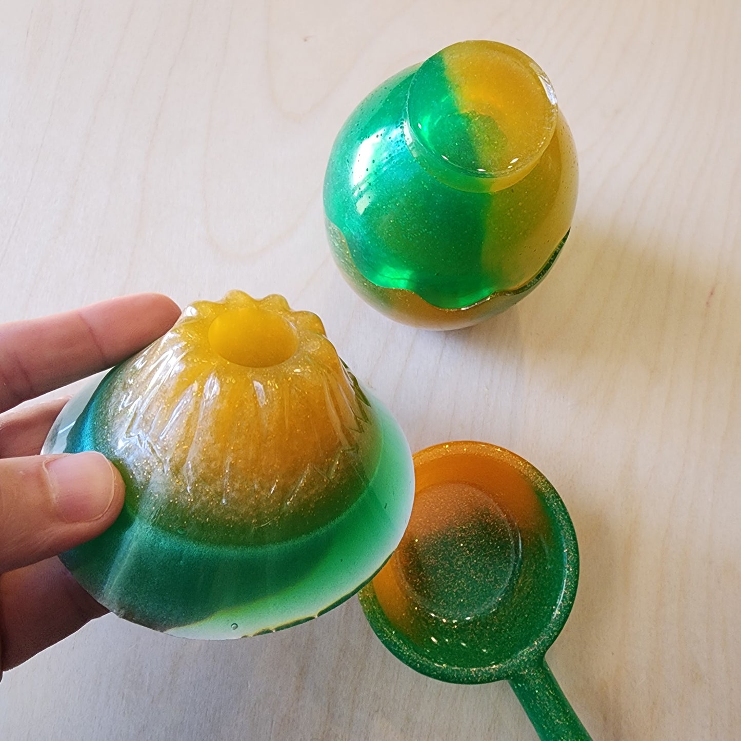 Dino extras green/orange set