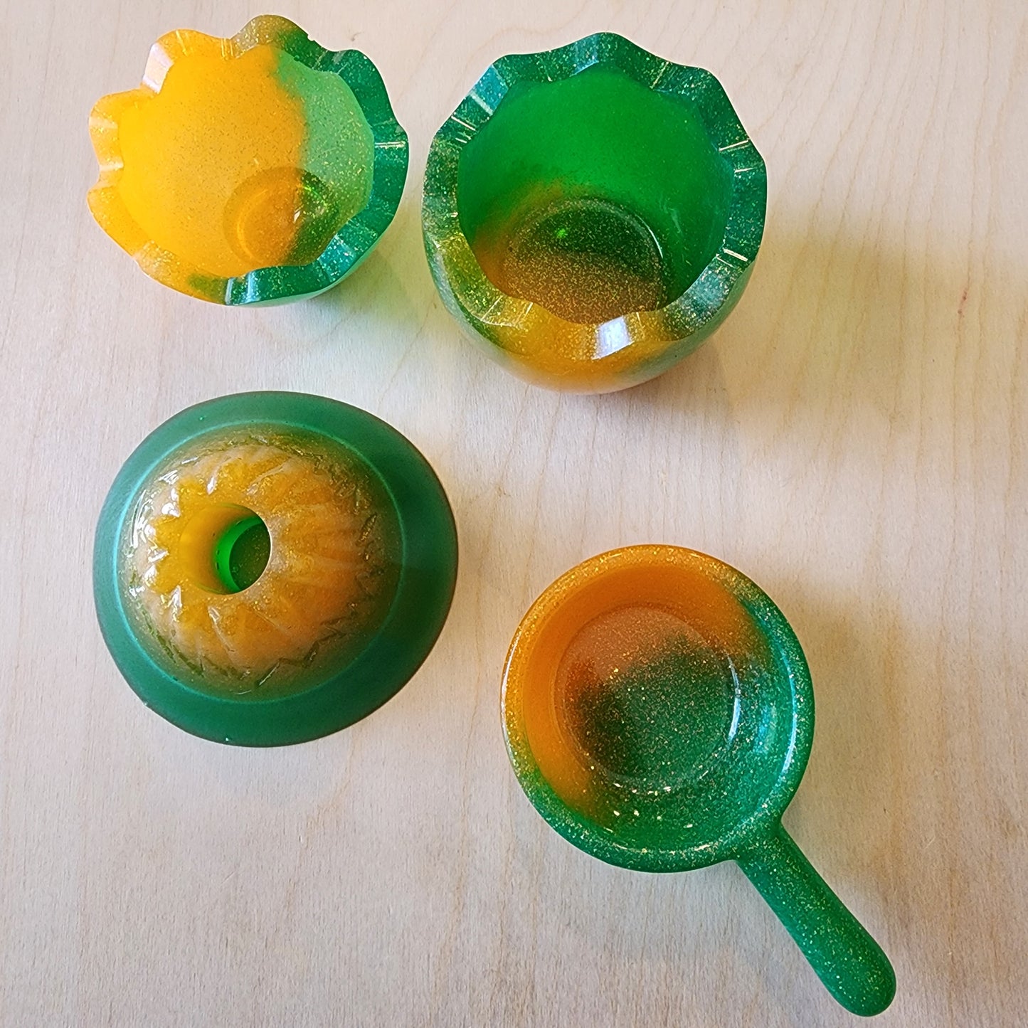 Dino extras green/orange set