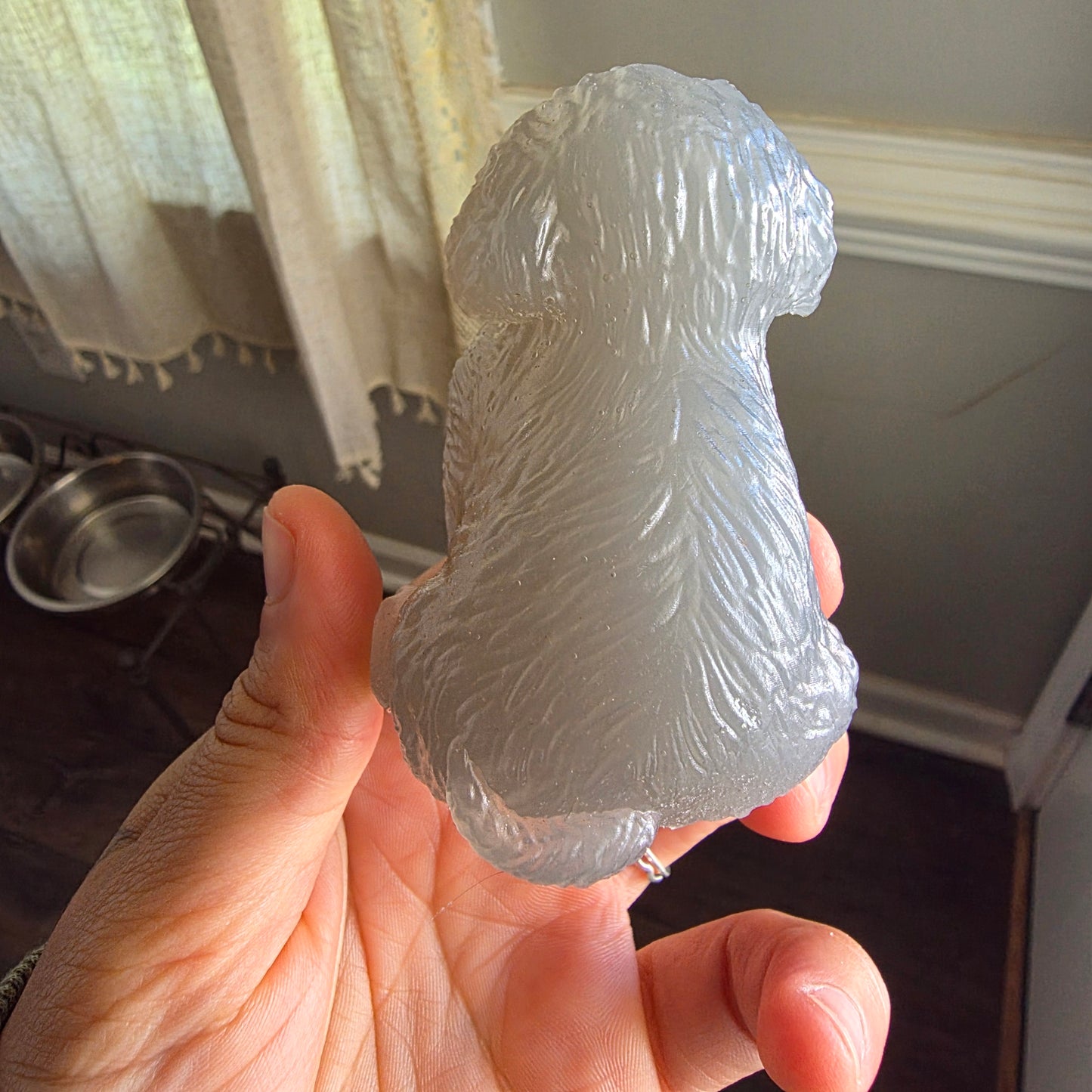 Overpour dog figurine