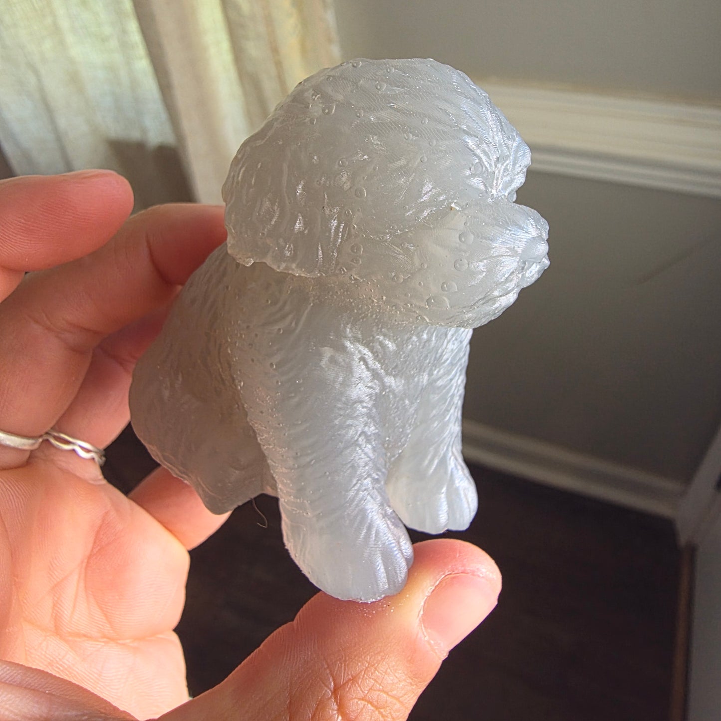 Overpour dog figurine