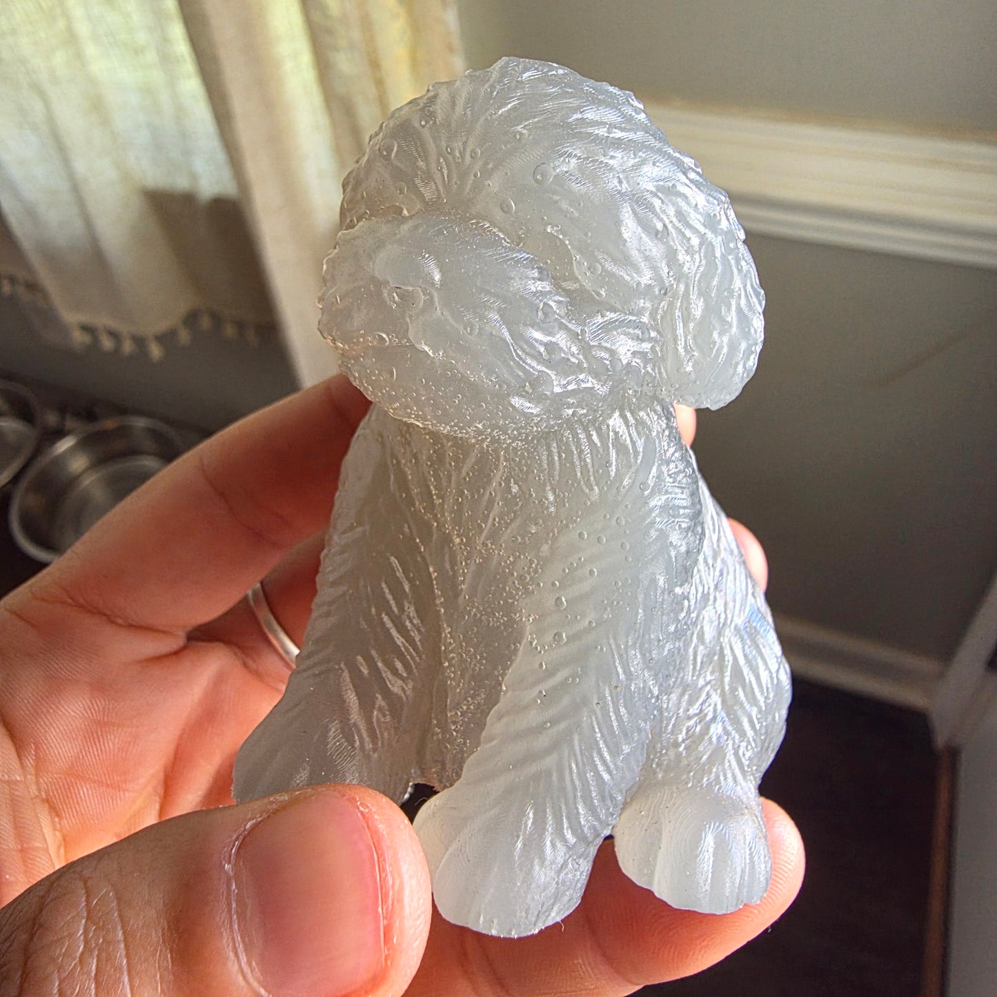 Overpour dog figurine