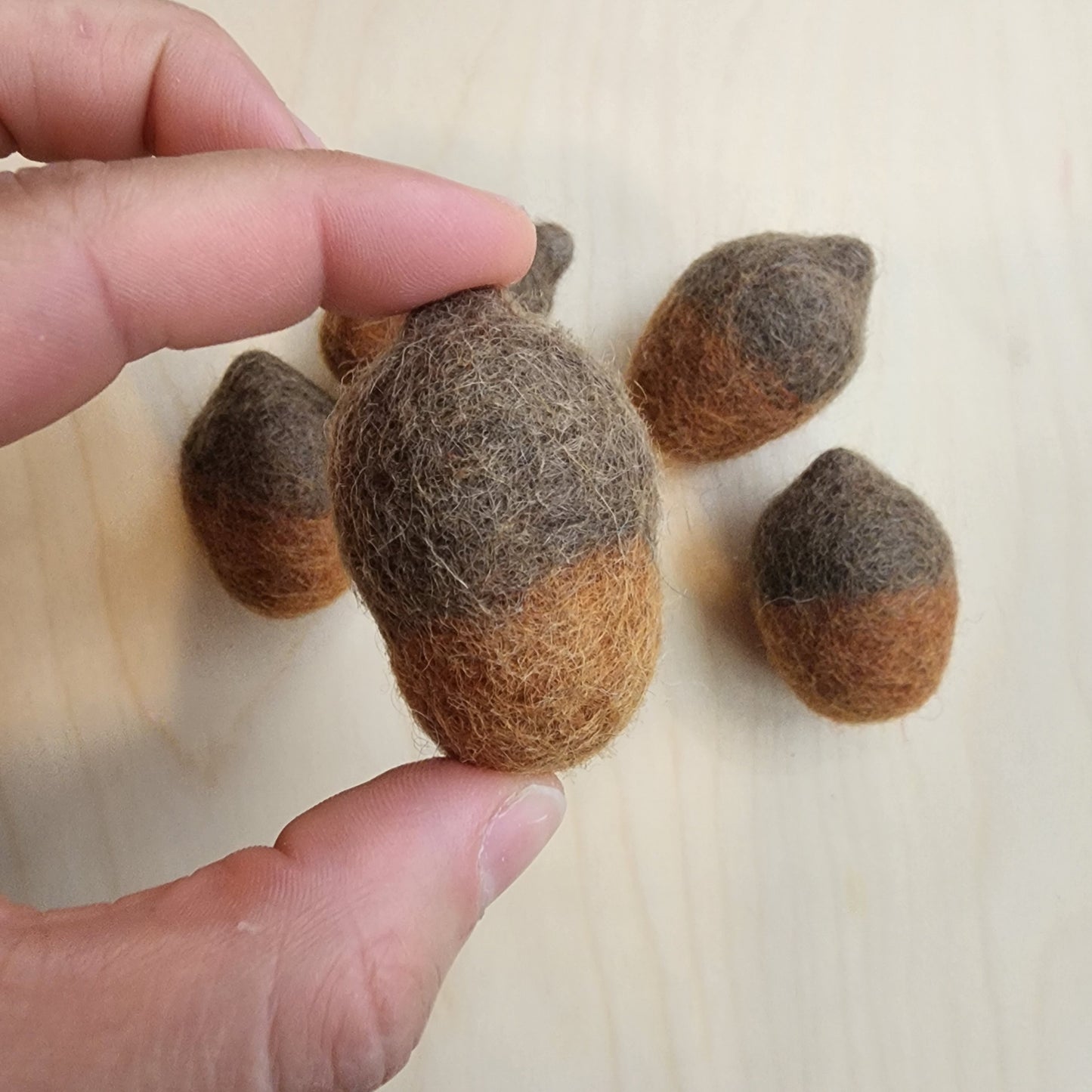 Felt acorns