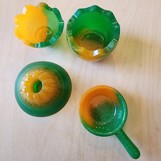 Dino extras green/orange set