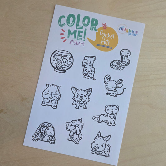 Pocket pets coloring sticker sheet